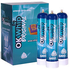 ป๊อปครีม Okwhip รสชาติยอดนิยมแบบกำหนดเอง แก๊ส N2O แบบเร็ว เครื่องมือวิปปิ้ง 640 กรัม